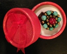 OOAK ANTIQUE NATIVE AMERICAN PAWN TURQUOISE CLUSTER/BLOSSOM RING WOVEN BAND SZ 5