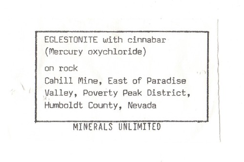 JH27955 Calomel grande y rico, Eglestonite, mina Cahill, NV - Imagen 3 de 3