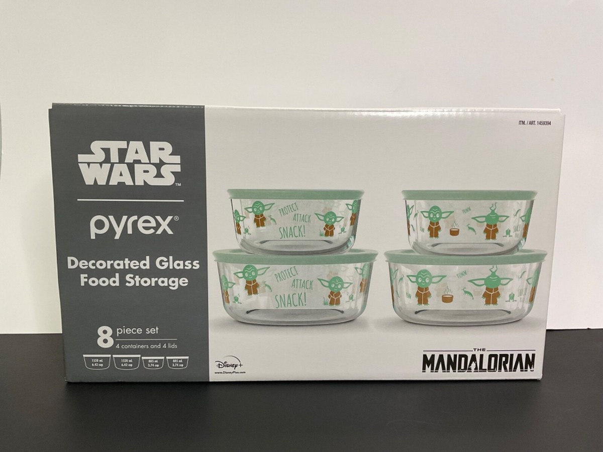 Pyrex Star Wars The Mandalorian 8 Piece Decorated Glass Food