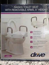 Drive 2-in-1 Locking Raised Toilet Seat w/ Removable Arms – 300 lb Capacity