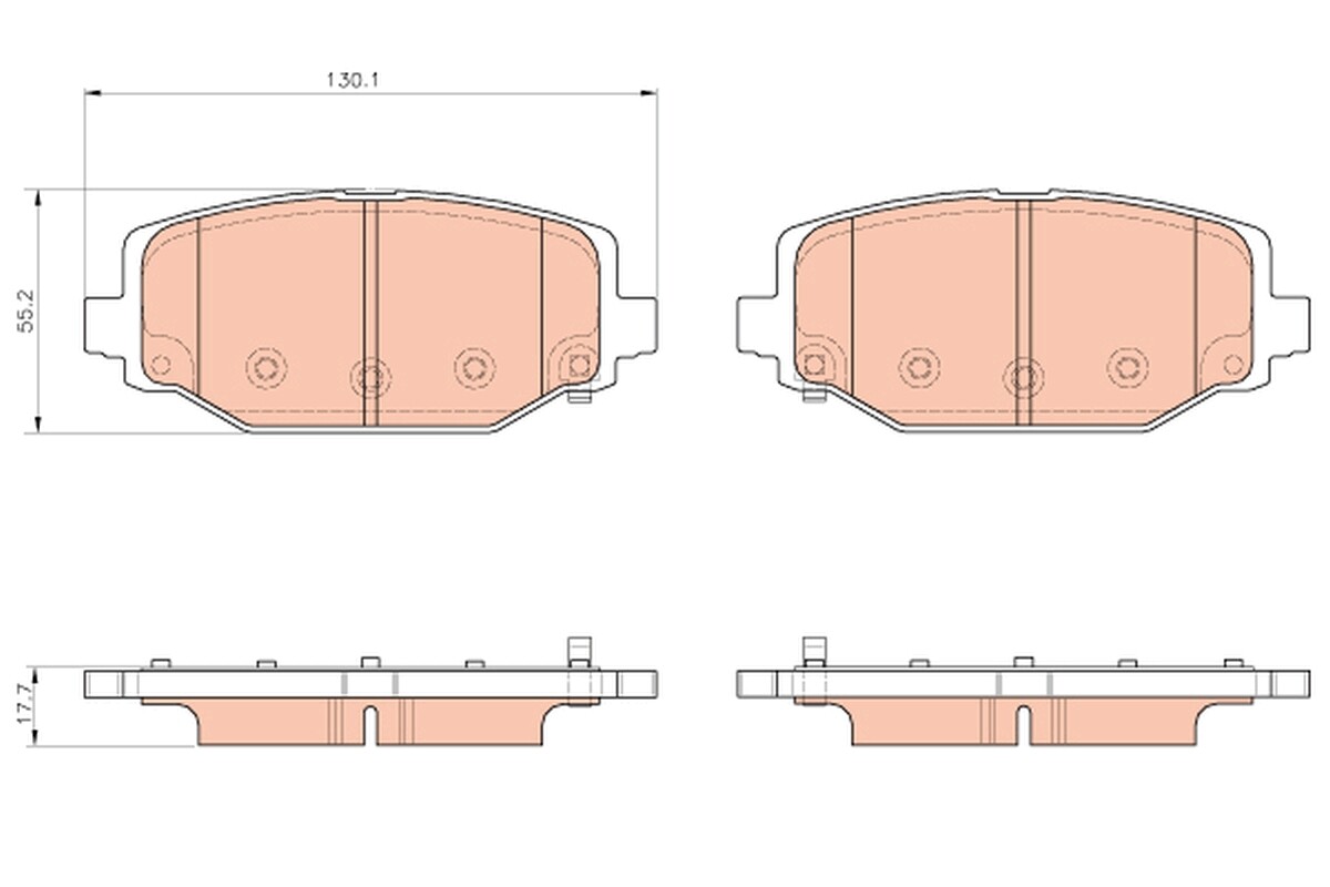 GDB1936 TRW Brake Pad Set, disc brake for CHRYSLER,FIAT,LANCIA