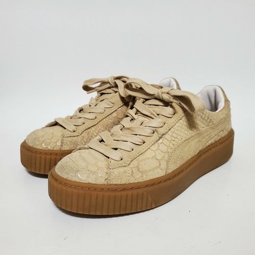 tan puma platform sneakers