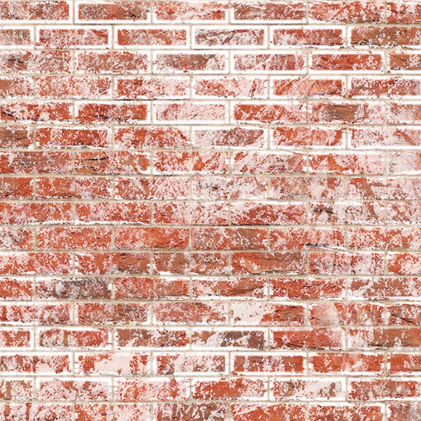 A3 Weathered White Brick Stretcher Papier/Karte Tumdee Maßstab 1:12 Puppenhaus 793b