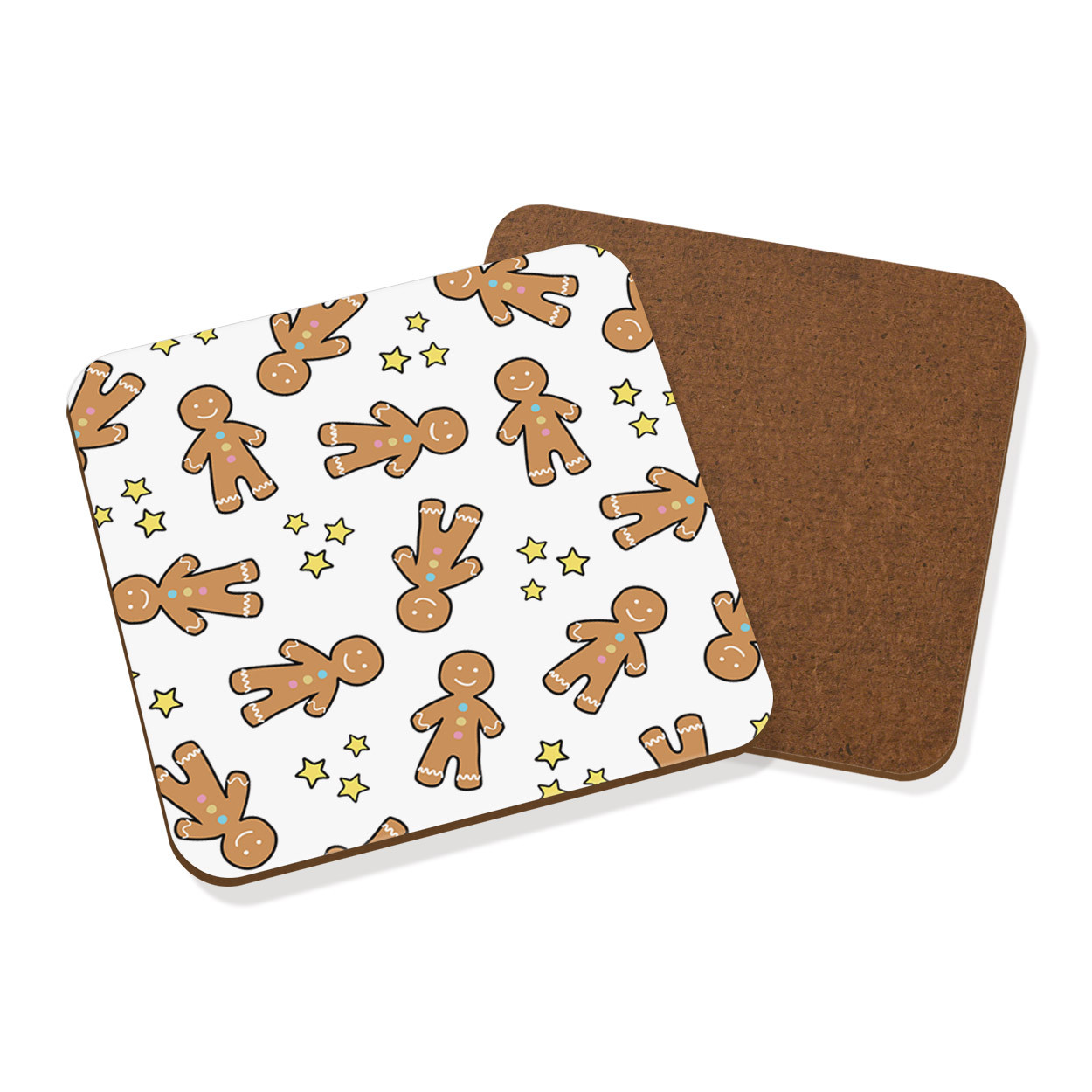 Gingerbread Man Pattern Coaster Drinks Mat - Christmas Food