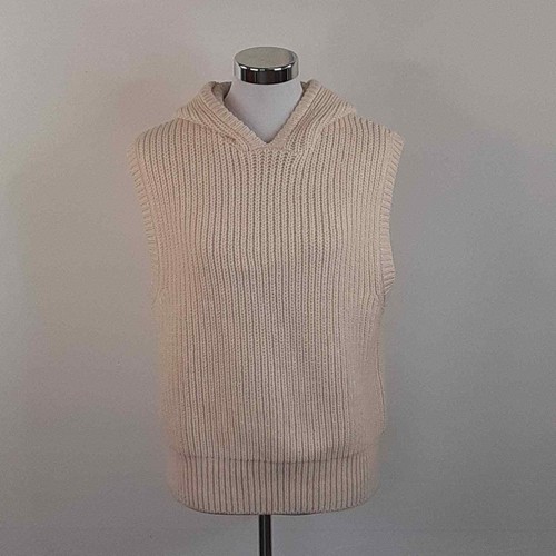 ZARA Cream Ribbed Sweater Vest with 