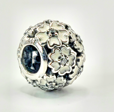 New Authentic Pandora White Primrose Meadow Charm 791488EN12 | eBay