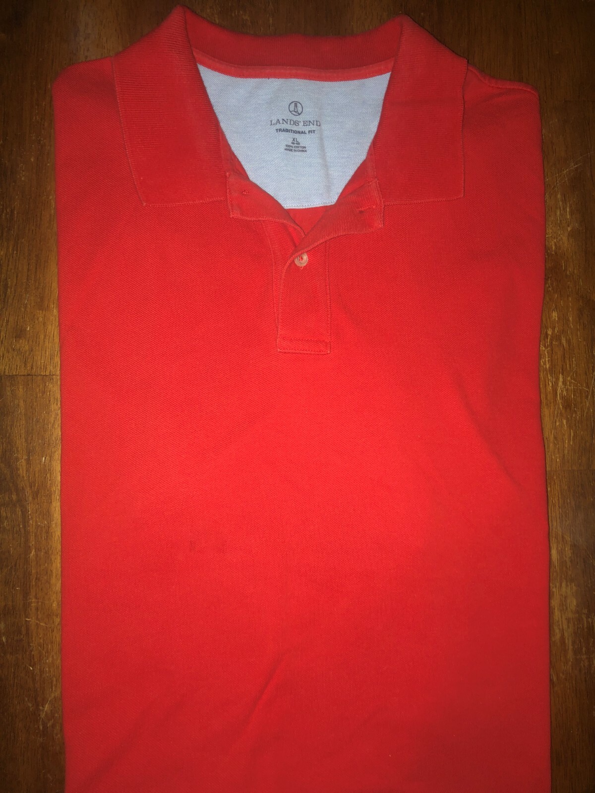 Men's Lands' End Red Short Sleeve Polo Shirt Size XL Excellent Condition