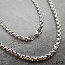19CM - 100CM HALSKETTE SILBER EDELSTAHL PANZERKETTE ERBSKETTE KETTE KUGELKETTE