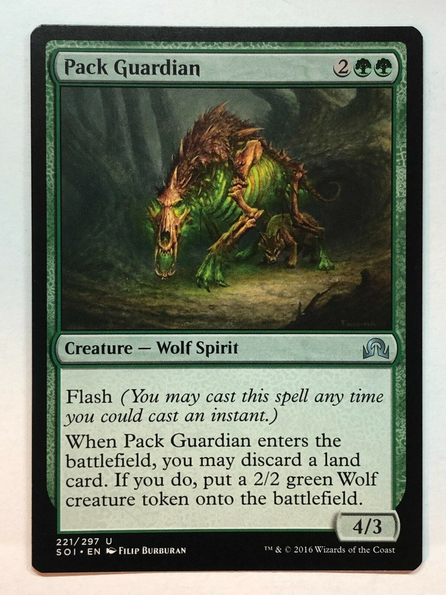 Pack Guardian 2x FOIL SOI MTG Shadows Over Innistrad Uncommon MINT green Pack Guardian 2x FOIL SOI MTG Shadows Over Innistrad Uncommon MINT green