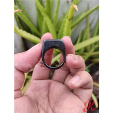 Genuine Black Coral Ring without joints handmade from Indonesia Akar Bahar Hitam