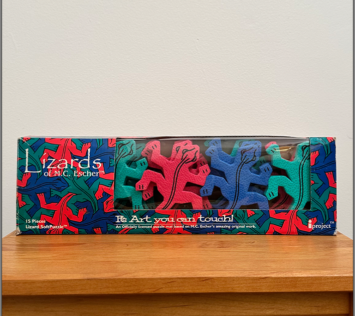 エッシャー ソフトパズル　トカゲ　Lizards of M.C. Escher VTG Lizards Of MC Escher Foam Puzzle 1996 Complete I Project