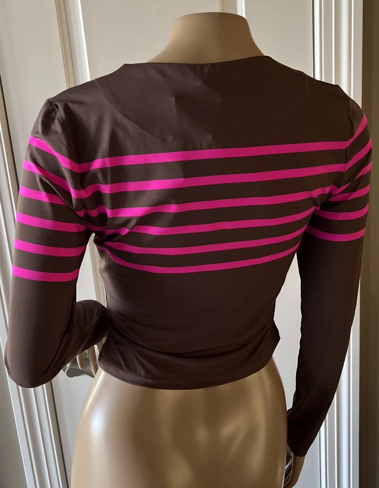 Top de natación para mujer CYNTHIA ROWLEY protección contra erupciones talla L varias rayas nuevo con etiquetas Foto 2 de 4