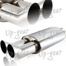 Universal 3 Dtm Style Tip Stainless Steel Weld-on Exhaust Muffler 2.5 Inlet