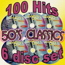 50's HITS Chartbuster CB-454 KARAOKE 6 CD G NEW in WHITE SLEEVES