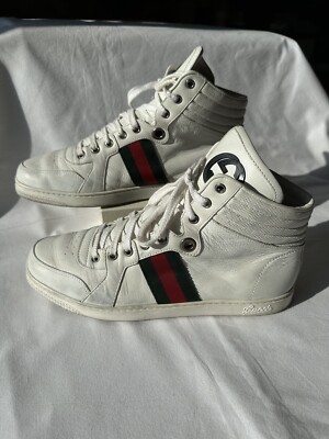 Gucci Leather High Top Shoes Sneackers Size Us