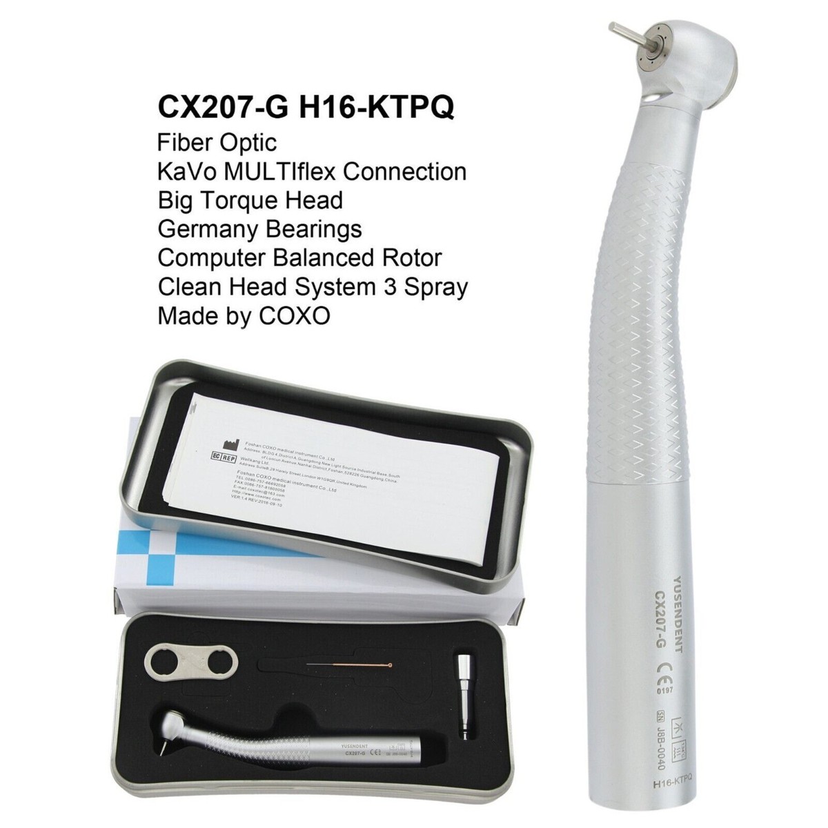 quavo専用 COXO Dental Fiber Optic Turbine High Speed Handpiece KaVo Coupler