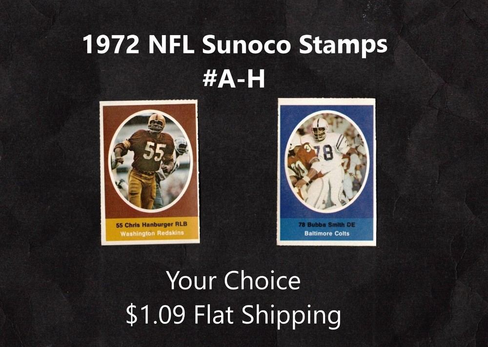 1972 Sunoco NFL Stamps A-H Choose Your Team $1.09 Flat Shipping Updated 3/26/25
