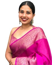TRADITIONAL PARTY WEAR SOFT SILK INDIAN WEDDING WEAR KANJEEVARAM SAREE SARI