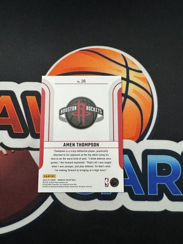 AMEN THOMPSON (COHETES) 23-24 Donruss Baloncesto FRANQUICIA CARACTERÍSTICAS RC No.26 - Imagen 2 de 2