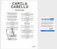 Camila Cabello ‘Never Be The Same’ Signed Lyric Sheet Pop Singer ACOA