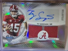 2025 Bowman Best U Ty Simpson Dual Jersey Patch Relic Auto Refractor Alabama