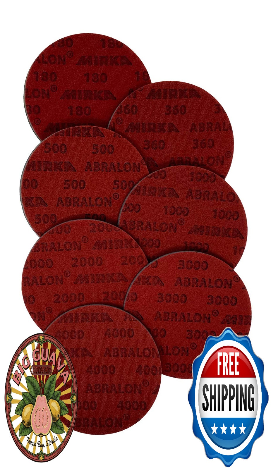 Ebonite Bowling Ball Resurfacing Kit (Set of 7 Abralon Pads)
