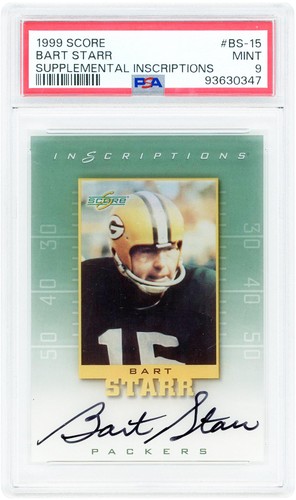 Autographed Bart Starr Packers Football Card Fanatics Authentic COA