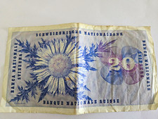 Schweizerische Nationalbank Banknote Schweiz 20 Franken Serie 62 H Einzelst&uuml;ck