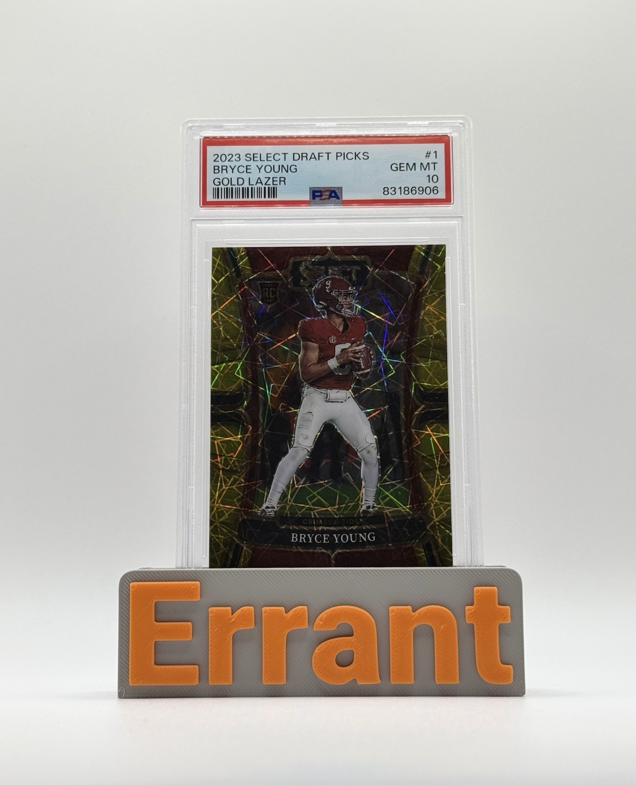 2023 Panini Select Draft Picks - BRYCE YOUNG #1 GOLD LAZER PRIZM (RC) PSA 10