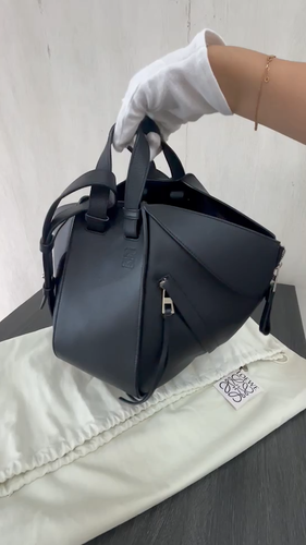 Borsa a mano originale LOEWE amaca piccola nera SHW borsa a tracolla pelle donna 2WAY - Video 1 di 1