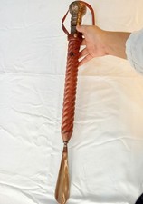 Brass Handle Wooden Shoe Horn Long Reach Dressing Aid Vintage Handmade