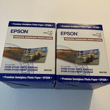 Lot x2 - Epson S041329 4in Roll Premium Semigloss Photo Paper, 4" x 26 ft NOS