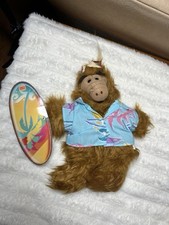 Burger King ALF Plush Puppet w/ Blue Hawaiian Shirt Surfboard 1988