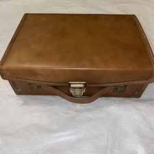 Vintage Service MFG 12-Tape Cassette Storage Faux Leather Briefcase Made in USA