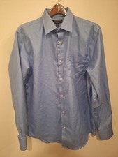Banana Republic Classic Fit Blue Non-Iron Dress Shirt 16-16.5 L 34/35 Cotton