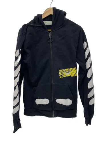 FELPA CON CAPPUCCIO ZIP OFF WHITE S COTONE Usata