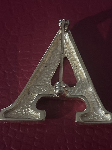 Anne Klein Buchstabe A Brosche goldfarben Vintage Initiale Monogramm Modeschmuck - Bild 2 von 5