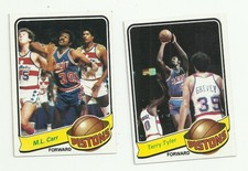 1979-80 Topps Basketball Detroit Pistons 2 Card Lot - Carr & Tyler