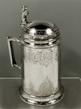 English Sterling Silver Tankard 1866 QUEEN ANNE MANNER