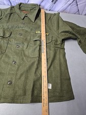 Vntg U.S. Army Korean War  Era Shirt XL Wool Blend Heavyweight Military 50s