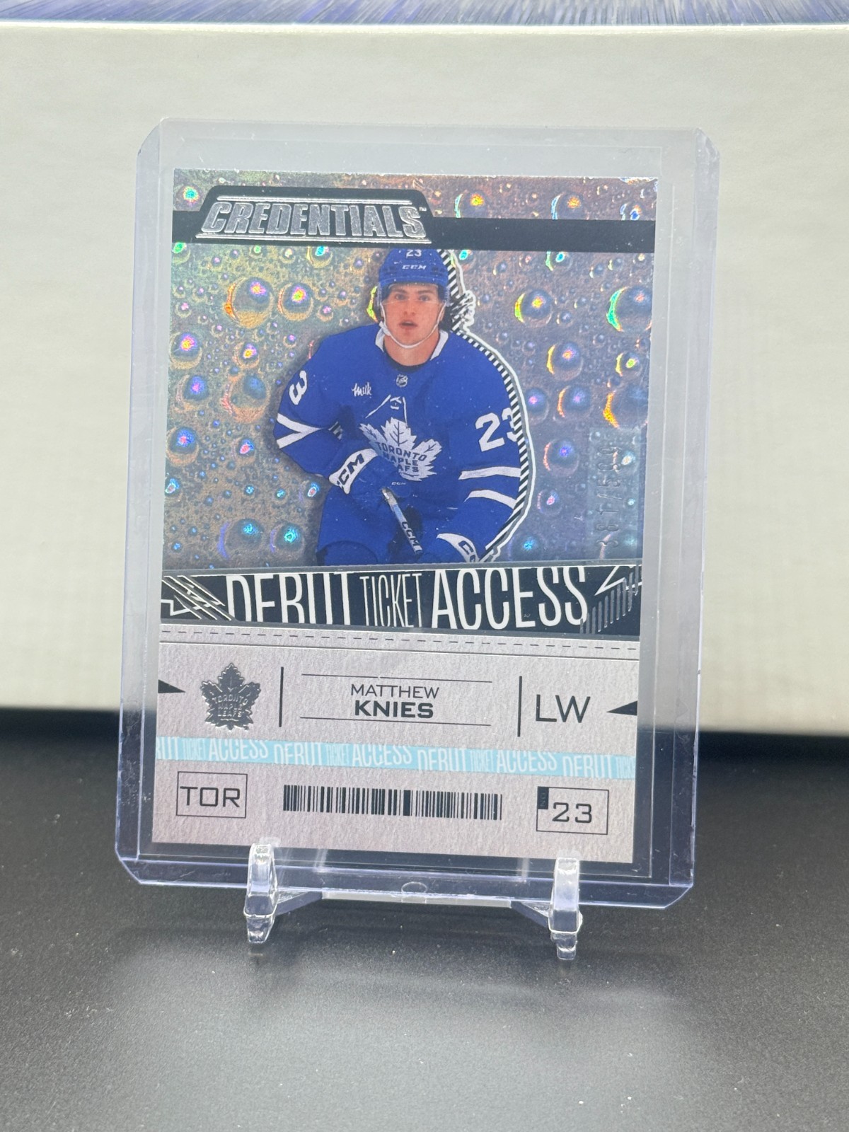 2023-24 Upper Deck Credentials Debut Ticket Access Matthew Knies #191 /599 (RC)