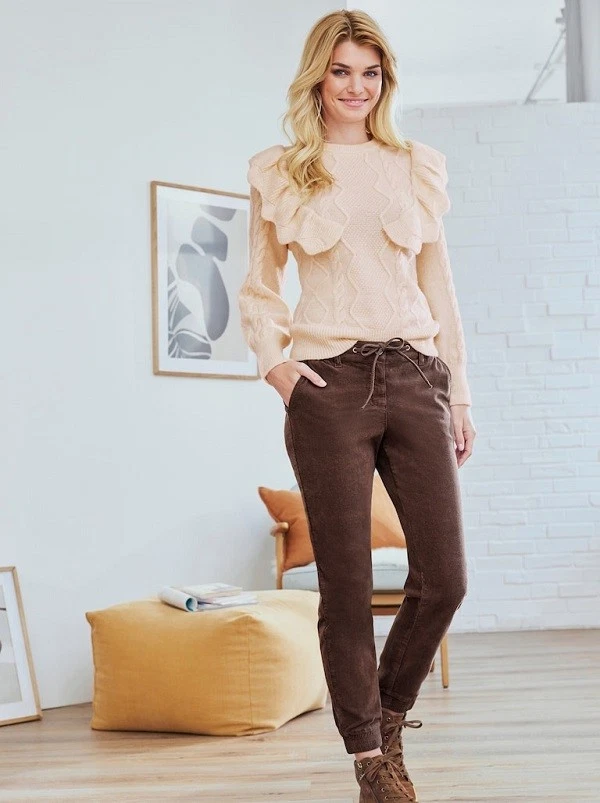 Pullover beige 42 linea TESINI Damen Strickmuster champagner UVP: 59,99€ 9.9203 - Bild 3 von 3