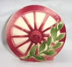 Vintage UNMARKED McCoy Pottery Western Wagon Wheel Wall Pocket Planter