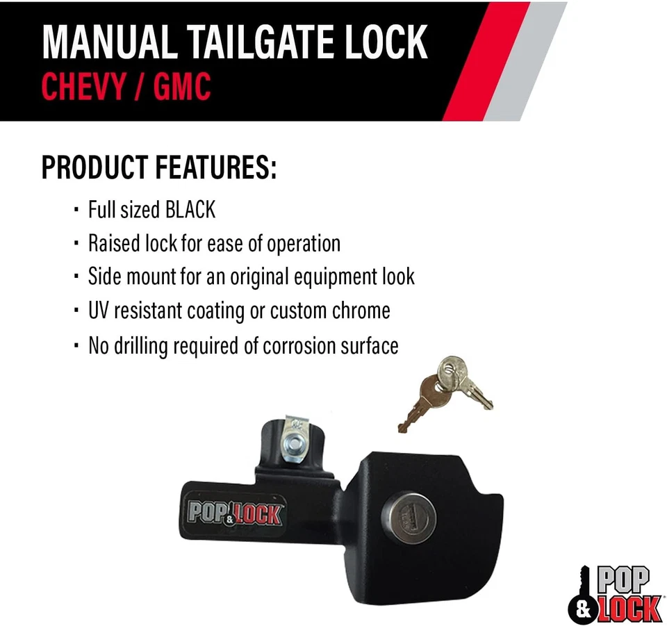 POP & Lock — ручной задний борт для Chevy Silverado и GMC Sierra, черный  - Изображение 3 из 4