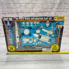 VTG 90s Space Zone 50pc NASA USA Exploration Playset Shuttle Astronaut Toy 1998