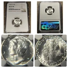 1943-D 10C FB Mercury Dime NGC MS67FB  - Blast White; Full Bands