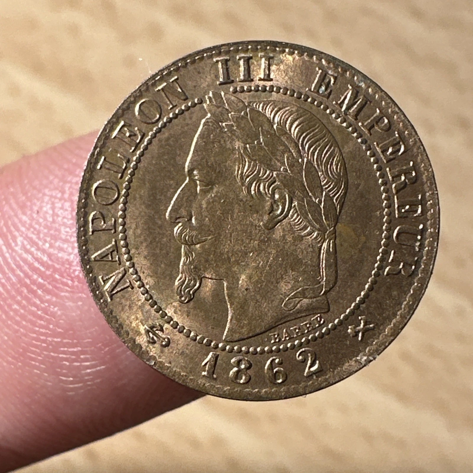 Pièce Française Un 1 Centime - Napoleon III K (bordeaux) 1862  Superbe État 