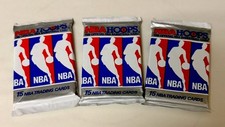 1990-91 NBA Hoops Basketball Series 1 Unopened Wax Pack Lot (3 Packs)