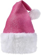 Tinsel Adjustable Santa Hat Fancy Dress Up Christmas Costume Accessory 4 COLORS