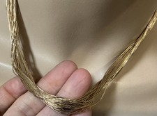 Vintage 12ct Gold Filled Multi Stranded Liquid Gold Necklace 46 cm Long